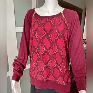 Michael Kors Snake Print Maroon Top